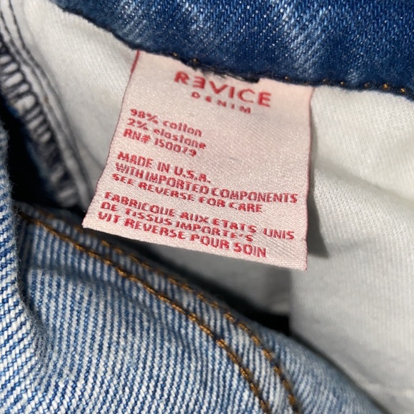 Revice Denim High Rise Light Wash Destroy Distress Button Fly Shorts Size 27 - Picture 9 of 11